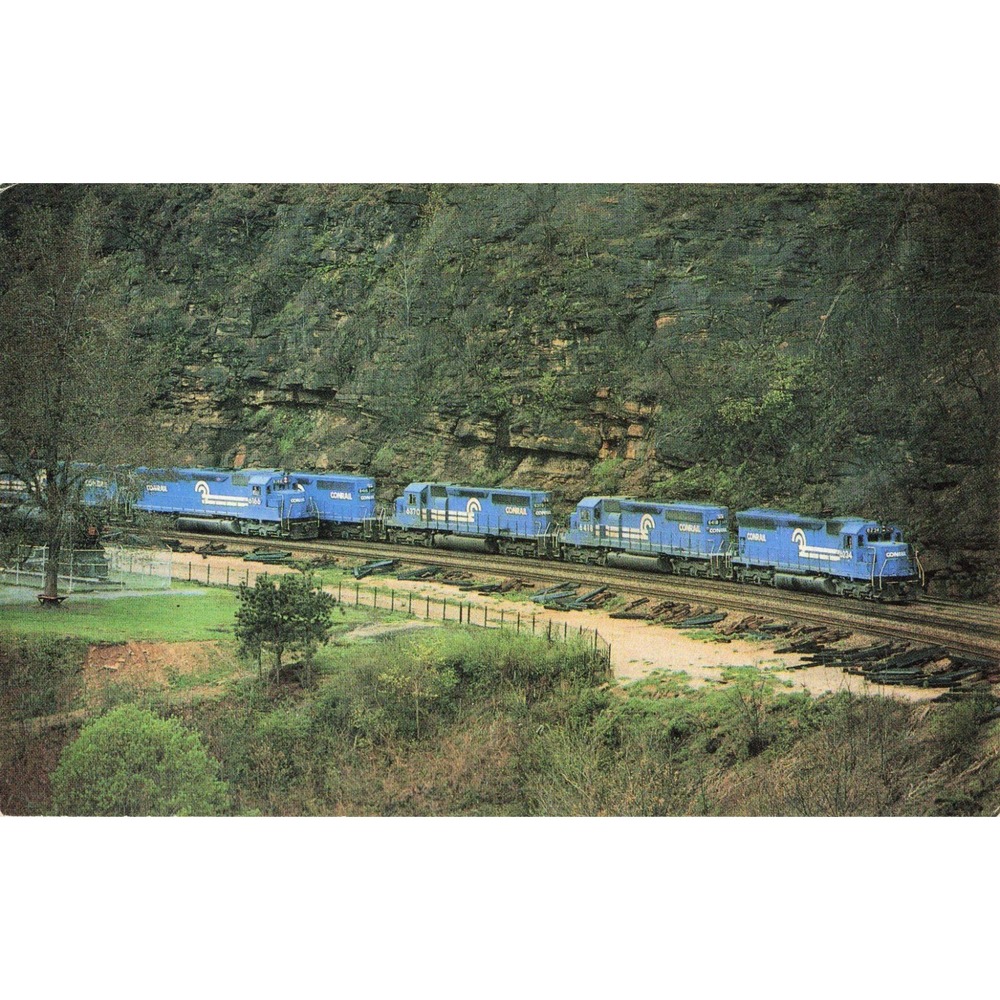 Vintage Conrail SD45 6234 Horseshoe Curve Altoona PA Postcard RP783